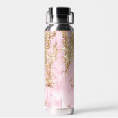 Girly Pink Gold Glitzer Trinkflasche (Rückseite)