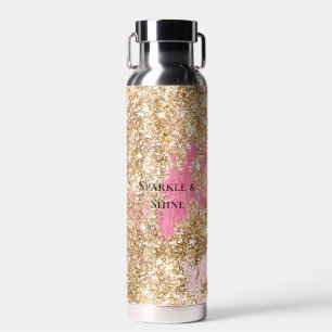 Girly Pink Gold Glitzer Trinkflasche