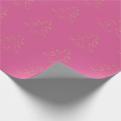 Girly Pink Gold Glitzer Weihnachtsbaumen Geschenkpapier (Ecke)