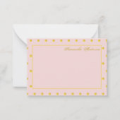 Girly Pink Gold Polka Dot Personalisiert Mitteilungskarte (Vorderseite)