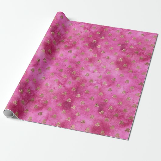 Girly Pink Gold Rose Geschenkpapier (Ungerollt)