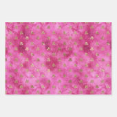 Girly Pink Gold Rose Geschenkpapier Set (Vorderseite)