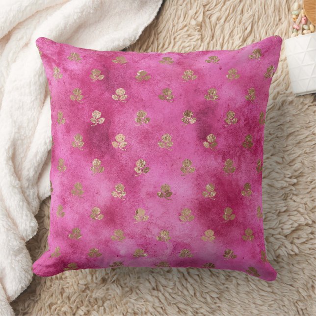Girly Pink Gold Rose Kissen (Decke)