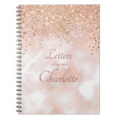 Girly Pink Gold Sparkle Tante Letters to My Niece Notizblock (Vorderseite)