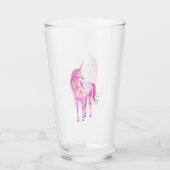 Girly Pink Gold Unicorn Personalisiert Glas (Rückseite)