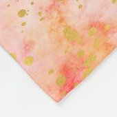 Girly Pink Gold Watercolor Confetti Spritzer Fleecedecke (Ecke)