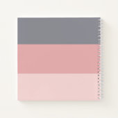 Girly Pink Gray Stripe Handschrift Name Notizblock (Rückseite)