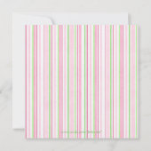 Girly Pink Grüne Blume hören Geburtstag Einladung (Rückseite)