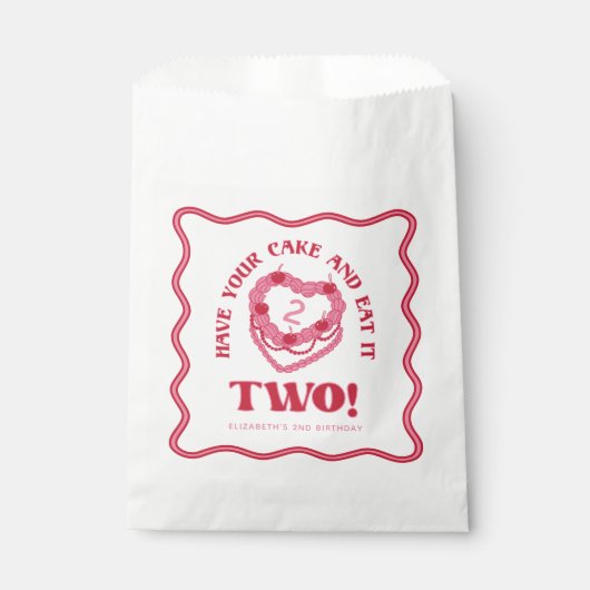 Girly Pink haben Ihren Kuchen und essen Sie ihn zw Geschenktütchen (Vorderseite)