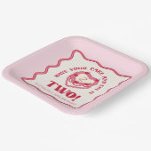 Girly Pink haben Ihren Kuchen und essen Sie ihn zw Pappteller (Gewinkelt)