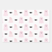 Girly Pink Halloween Monster Childish Whimsical Geschenkpapier Set (Vorderseite)