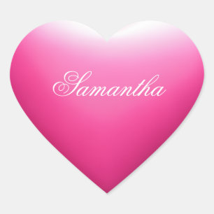 Girly Pink Heart Herz-Aufkleber