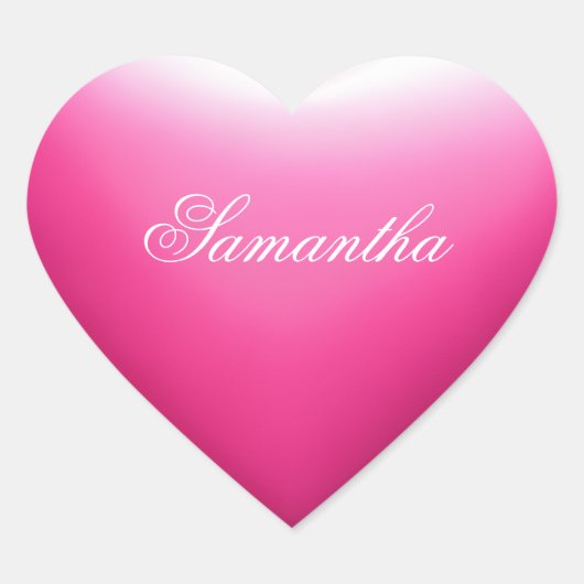 Girly Pink Heart Herz-Aufkleber (Vorderseite)