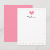 Girly Pink Heart Personalisiert Stationery Einladung (Vorne/Hinten)