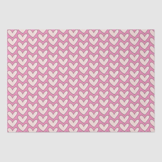 Girly Pink Hearts Liebe Seidenpapier (Vorderseite)