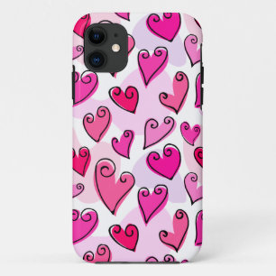 Girly Pink Hearts Niedlich Romantischer Valentinst Case-Mate iPhone Hülle