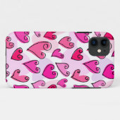 Girly Pink Hearts Niedlich Romantischer Valentinst Case-Mate iPhone Hülle (Rückseite (Horizontal))