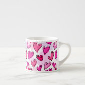Girly Pink Hearts Niedlich Romantischer Valentinst Espressotasse (Rechts)