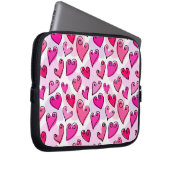 Girly Pink Hearts Niedlich Romantischer Valentinst Laptopschutzhülle (Vorne Rechts)