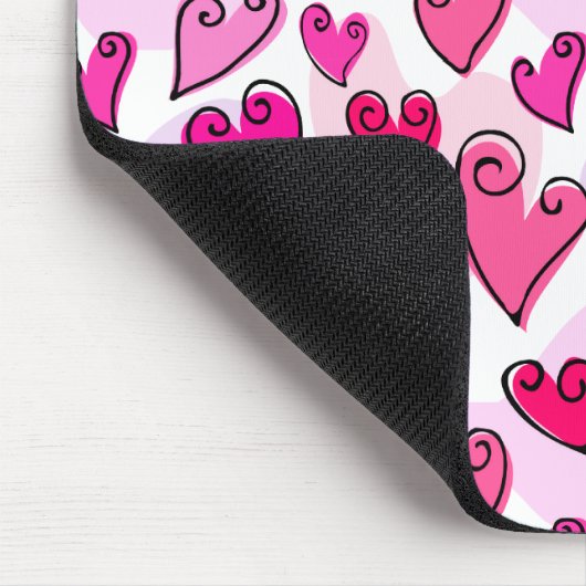 Girly Pink Hearts Niedlich Romantischer Valentinst Mousepad (Ecke)