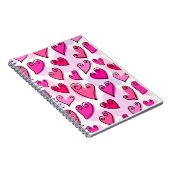 Girly Pink Hearts Niedlich Romantischer Valentinst Notizblock (Rechte Seite)