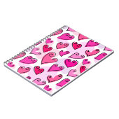 Girly Pink Hearts Niedlich Romantischer Valentinst Notizblock (Linke Seite)