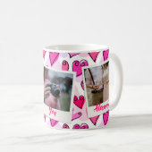 Girly Pink Hearts Niedlich Romantisches Valentinis Kaffeetasse (VorderseiteRechts)