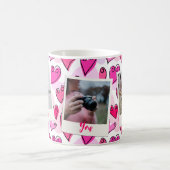 Girly Pink Hearts Niedlich Romantisches Valentinis Kaffeetasse (Mittel)