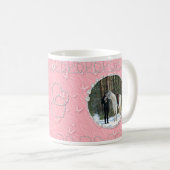 Girly Pink Imitate Funkelnd Zwei Foto Herzinfarkt Kaffeetasse (VorderseiteRechts)