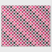 Girly Pink Imitats Glitzer Geometrisches Muster Geschenkpapier (Flach)