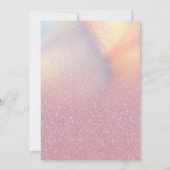 Girly Pink Imitats Iridescent Glitzer Foto Sweet 1 Einladung (Rückseite)