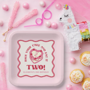 Girly Pink Iss deinen Kuchen und habe ihn auch zum Pappteller