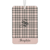 Girly Pink Kariert Autolufterfrischer (Rückseite)