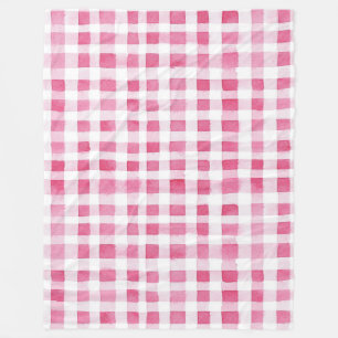 Girly Pink Kariert Stripes Weihnachten Fleecedecke