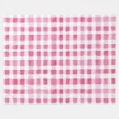 Girly Pink Kariert Stripes Weihnachten Fleecedecke (Vorderseite (Horizontal))