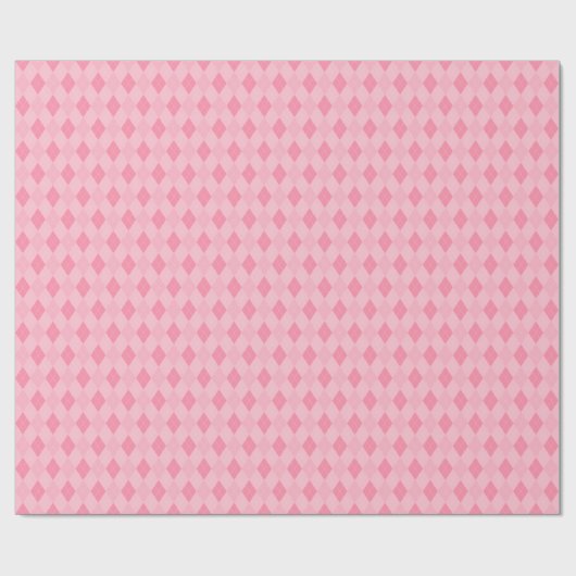 Girly Pink Kleine Raute Diamant Muster Geschenkpapier (Flach)