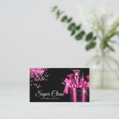 Girly Pink Kommerziell House Reinigung Visitenkarte (Stehend Vorderseite)