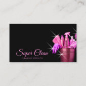 Girly Pink Kommerziell House Reinigung Visitenkarte (Vorderseite)