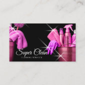 Girly Pink Kommerziell House Reinigung Visitenkarte (Vorderseite)