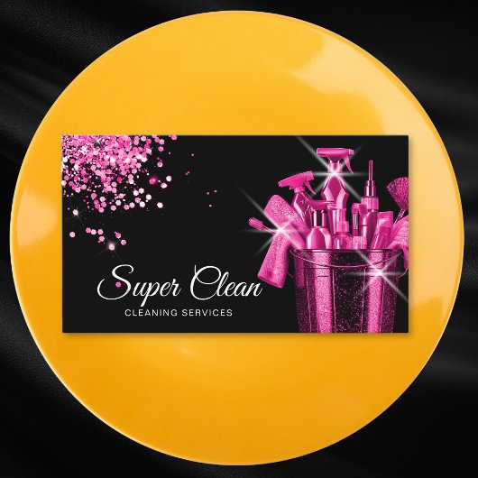 Girly Pink Kommerziell House Reinigung Visitenkarte