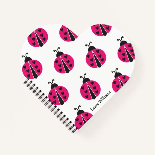 Girly Pink Ladybug Personalisiert Notizblock (Vorderseite)