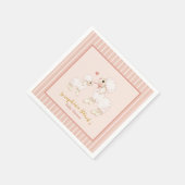 Girly Pink Lamb Baby Dusche Serviette (Ecke)