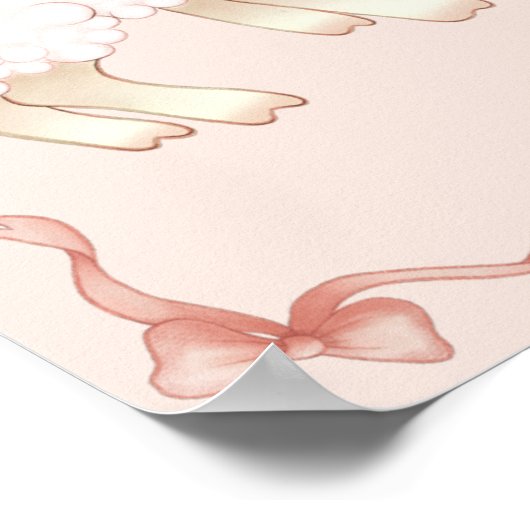 Girly Pink Lamb Baby Dusche Willkommen Poster (Ecke)