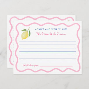 Girly Pink Lemons Ratschläge gut Wünsche für Mamas Einladung