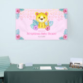 Girly Pink Leopard Baby Dusche Willkommen Banner (Messeveranstaltung)