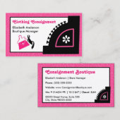 Girly Pink Leopard Bekleidung Boutique Visitenkarte (Vorne/Hinten)