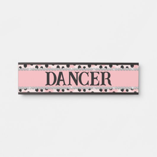 Girly Pink Leopard Diamond Custom Horst Stall Türschild (Vorderseite )