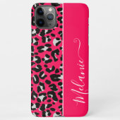 Girly Pink Leopard Muster Background Individuelle iPhone Hülle (Rückseite)