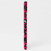 Girly Pink Leopard Muster Background Individuelle iPhone Hülle (Rechte Seite)