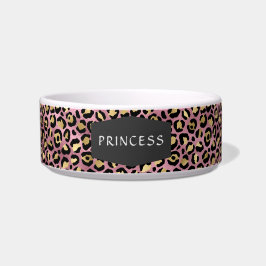 Girly Pink Leopard Skin Pattern Pet Hund Napf